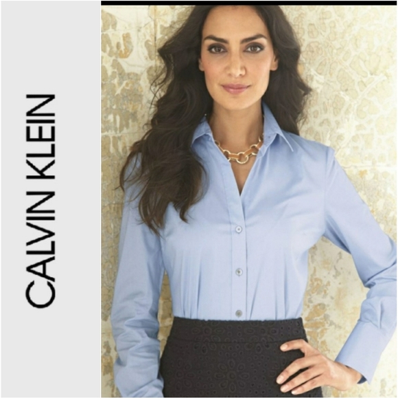 Calvin Klein Button Down Stretch Shirt  size Lg - Picture 1 of 7